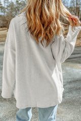 Veste décontractée grise avec poches à rabat contrastées