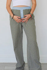 Pantalon boxer marron Preppy à carreaux vichy