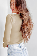 Body côtelé à manches ballon abricot *-A WOMAN WE LOVE