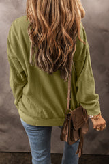 Sweat-shirt à manches tombantes et coutures texturées vert jungle