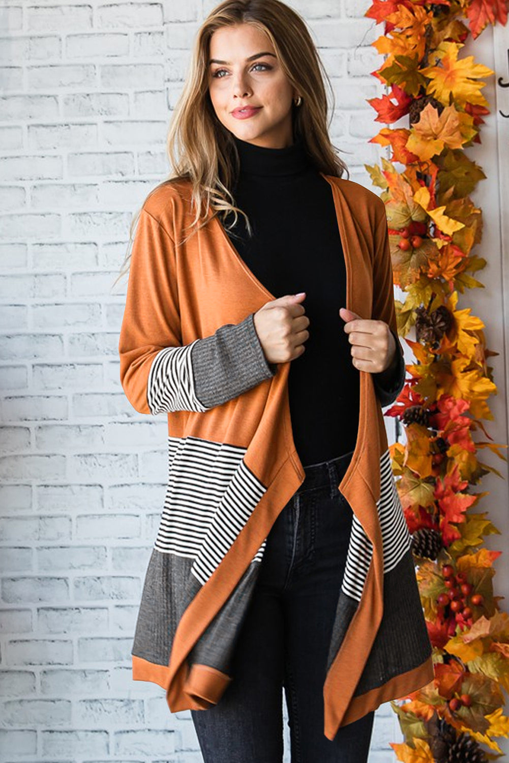 Cardigan ouvert patchwork rayé *-A WOMAN WE LOVE