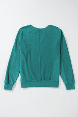Sudadera con hombro caído y collar de colores lisos