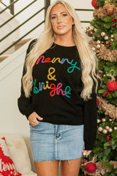 Merry & Bright Tinsel colorful graphics sweater