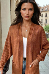 Cardigan ouvert sur le devant en tricot texturé *