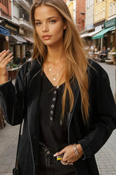 Black denim jacket with side pockets *