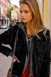 Zipped jan jacket with hooded *