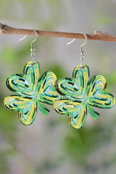Boucles d'oreilles pendantes en forme de trèfle peint vert clair Saint-Patrick-A WOMAN WE LOVE