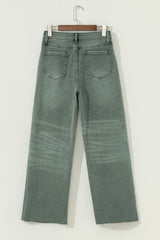 Jean large à bords bruts légèrement vieilli Four Leaf Clover