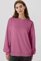 Valériane Plain Fleece Lined Drop Shoulder High Low Sweatshirt