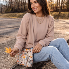 Apricot corduroy oversized sweatshirt