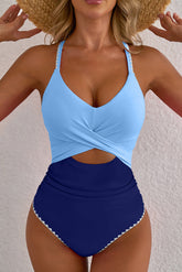 Blue piece swimsuit *