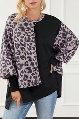 Bishop Sleeveless Black Sweatshirt and Patchwork Leopard