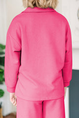 Ensemble haut à col en V texturé *-A WOMAN WE LOVE