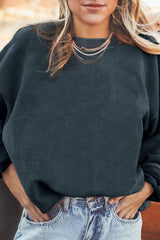 Dark gray corduroy oversized sweatshirt