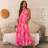 Vestido sin mangas de color largo *