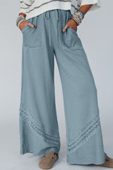 Large high waist pants with lace and twilight lace patches