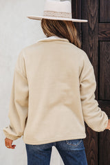 Sweat-shirt zippé parchemin en blocs de couleurs