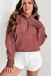 Sleeve brown sweatshirt *