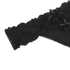 String dentelle noir avec laçage dos