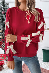 Fluge-red round-neck swallow-sleeves *
