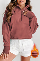 Sleeve brown sweatshirt *