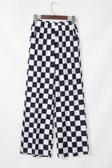 Grandes pantalones de cintura alta negras con baldosas de dos colores *