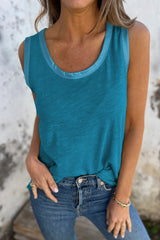 Glamor tank top with blue metal edge *