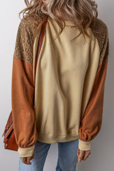 Khaki sweatshirt with drooping shoulders *