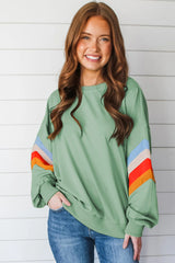 Ample switched sleeve and round-neck