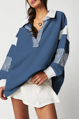 Patchwork collar sweatshirt *