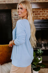 Camiseta con textura acanalada de Myosotis con mangas largas de larga data