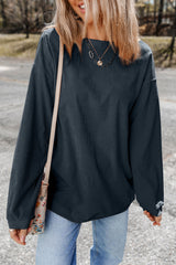 Dark gray corduroy oversized sweatshirt