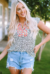 High -sleeved V -shaped high decorated with shoulders *