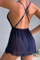 ✨ Nuisette Sensuelle en Dentelle Bleue Nuit ✨