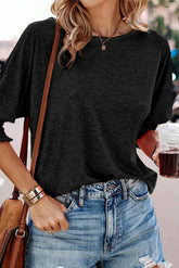 Amplio de negro casual pequeño con mangas de 3/4