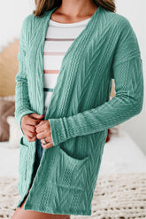 Canton - Cardigan texturé uni ouvert sur le devant avec poche-A WOMAN WE LOVE