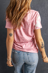 Tie-Dye Rose-Dye white-colored short-colored t-shirt