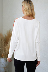 Apricot color block Dolman knit top