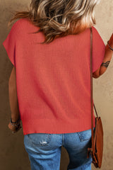 V-neck t-shirt in textured knit *