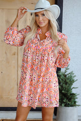 Mini-robe kaki à imprimé abstrait *