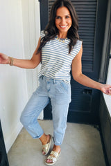 Jean à poches de patch tendance décontractés