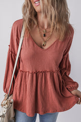 Blouse à manches bouffantes et col minéral-A WOMAN WE LOVE