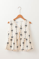 Chaleco de volante blanco y cierre para ser atado con nudo