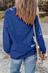 Dark blue corduroy oversized sweatshirt