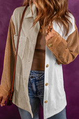 Multi-colored corduroy loose-fitting jacket