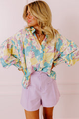 Chemise oversize jaune à imprimé floral *-A WOMAN WE LOVE