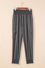 Pantalon de jogging cargo à la taille élastique gris
