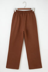 Pantalon uni doublé en polaire avec cordon de serrage