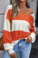 Ample orange stripe sweater and color blocks *