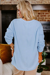 Camiseta con textura acanalada de Myosotis con mangas largas de larga data